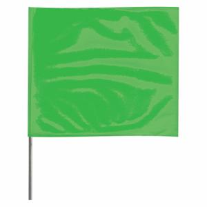 GRAINGER 4521GG-200 Marking Flag, 4 Inch x 5 Inch Flag Size, 21 Inch Staff Ht, Fluorescent Green, Blank | CQ2LWK 3JUY5