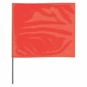 GRAINGER 2336RG-200 Marking Flag, 2 1/2 Inch x 3 1/2 Inch Flag Size, 36 Inch Staff Ht, Fluorescent Red | CQ2LXY 3JVL3