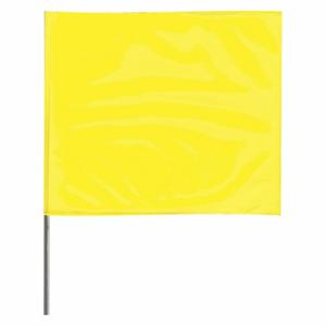 GRAINGER 4530YG-200 Marking Flag, 4 Inch x 5 Inch Flag Size, 30 Inch Staff Ht, Fluorescent Yellow, Blank | CQ2LXA 3JVH4