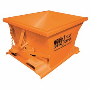 GRAINGER 2577 ORANGE Self-Dumping Hopper, 7 Cu ft Cubic Foot Capacity, 44 3/4 Inch Length, Orange | CQ4LTG 8EJ82