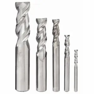 GRAINGER 282-888881 End Mill Set, 2 Flutes, 5 Pieces, 1/8 Inch Smallest Mill Dia | CP9AAY 52ZT35