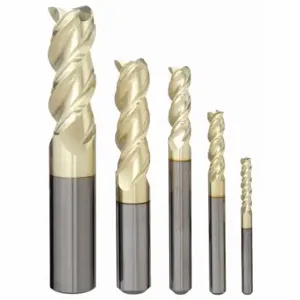 GRAINGER 283-888882 End Mill Set, 3 Flutes, 5 Pieces, 1/8 Inch Smallest Mill Dia, Zrn Finish | CP9ABA 52ZU92