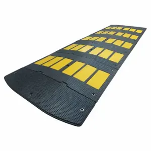 GRAINGER 29NH27 Speed Bump, Rubber, Black/Yellow, 10 Ft Lg, 36 Inch Width, 2 Inch Ht | CQ4ZKQ