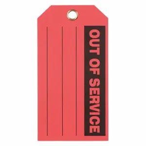 GRAINGER 2RMV3 Tag, Out Of Service, 5 3/4 Inch Width, 3 Inch Height, Red, Rectangle, Indoor | CP9GQW