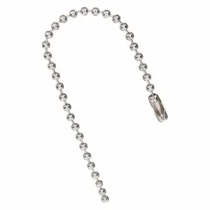 GRAINGER 2YB23 Beaded Chain, Ball Chain, 0.03 Inch Wire Dia, 4 1/2 Inch Length, Includes Coupling Link | CQ7FTG