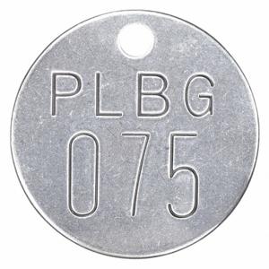 GRAINGER 2YB56 Numbered Valve Tag, 051-075, Silver, 25 PK | CQ3ABN