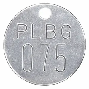 GRAINGER 2YB56 Numbered Valve Tag, 051-075, Silver, 25 PK | CQ3ABN