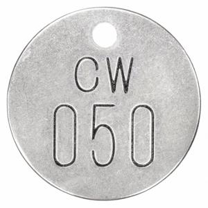 GRAINGER 2YB59 Nummeriertes Ventiletikett, 026-050, Silber, 25 Stück | CQ3ACC