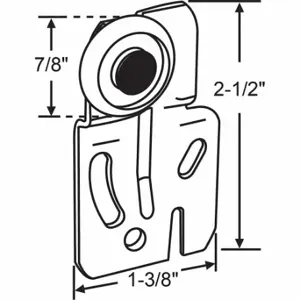 GRAINGER 3-152 Door Front Hanger, By-Pass Door, Nylon/Steel, Plated, 2 1/2 Inch Lg | CP9YKY 448R74