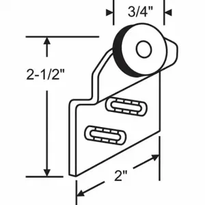 GRAINGER 3-164 Hanger Bracket, Sliding, Steel, Steel Plated, 2 1/2 Inch Length, 2 Inch Wide | CP9YLT 451H83