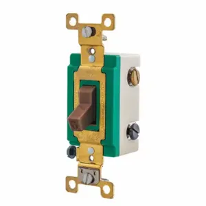 GRAINGER 3003BRN Wall Switch, Toggle Switch, 3-Way, Brown, 30 A, Screw Terminals, Screw Terminals | CP9EEK 52HE42