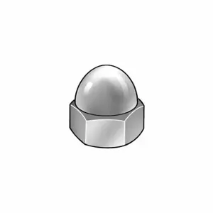 GRAINGER 301013-BR Cap Nut, #6-32 Thread, Nickel Plated, Not Graded, Steel, 0.344 Inch Height | CP8JUQ 5KHN3