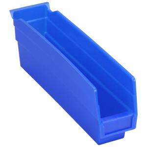 GRAINGER 30110BLUEBLANK Shelf Bin, 11 5/8 Inch Length, 2 3/4 Inch x 4 Inch Size, Blue, Nestable, Label Holders | CQ4MKP 48WG56
