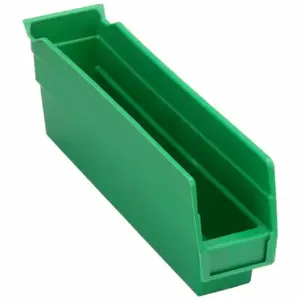 GRAINGER 30110GREENBLANK Shelf Bin, 11 5/8 Inch Length, 2 3/4 Inch x 4 Inch Size, Green, Nestable, Label Holders | CQ4MKQ 48WG57