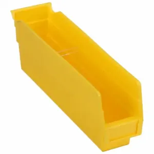 GRAINGER 30110YELLOBLANK Shelf Bin, 11 5/8 Inch Length, 2 3/4 Inch x 4 Inch Size, Yellow, Nestable, Label Holders | CQ4MKT 48WG60