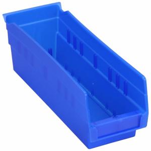 GRAINGER 30120BLUEBLANK Shelf Bin, 11 5/8 Inch Length, 4 1/8 Inch x 4 Inch Size, Blue, Nestable, Label Holders | CQ4MKU 48WG61