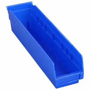 GRAINGER 30128BLUEBLANK Shelf Bin, 17 7/8 Inch Length, 4 1/8 Inch x 4 Inch Size, Blue, Nestable, Label Holders | CQ4MLL 48WG71