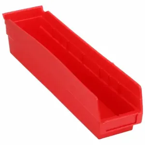 GRAINGER 30128REDBLANK Shelf Bin, 17 7/8 Inch Length, 4 1/8 Inch x 4 Inch Size, Red, Nestable, Label Holders | CQ4MLN 48WG73