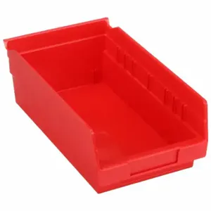 GRAINGER 30130REDBLANK Shelf Bin, 11 5/8 Inch Length, 6 5/8 Inch x 4 Inch Size, Red, Nestable, Label Holders | CQ4MLA 48WG78