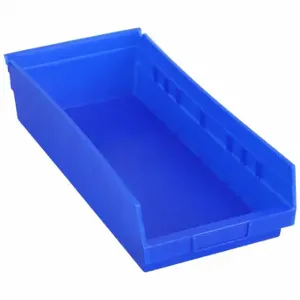 GRAINGER 30158BLUEBLANK Shelf Bin, 17 7/8 Inch Length, 8 3/8 Inch x 4 Inch Size, Blue, Nestable, Label Holders | CQ4MLT 48WG91