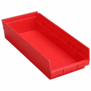 GRAINGER 30158REDBLANK Shelf Bin, 17 7/8 Inch Length, 8 3/8 Inch x 4 Inch Size, Red, Nestable, Label Holders | CQ4MLV 48WG93