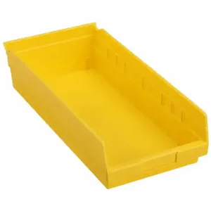 GRAINGER 30158YELLOBLANK Shelf Bin, 17 7/8 Inch Length, 8 3/8 Inch x 4 Inch Size, Yellow, Nestable, Label Holders | CQ4MLW 48WG95