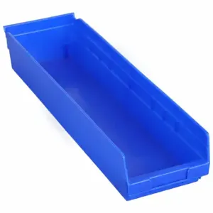 GRAINGER 30164BLUEBLANK Shelf Bin, 23 5/8 Inch Length, 6 5/8 Inch x 4 Inch Size, Blue, Nestable, Label Holders | CQ4MMF 48WG96