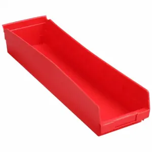 GRAINGER 30164REDBLANK Shelf Bin, 23 5/8 Inch Length, 6 5/8 Inch x 4 Inch Size, Red, Nestable, Label Holders | CQ4MMH 48WG98