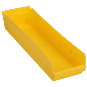 GRAINGER 30164YELLOBLANK Shelf Bin, 23 5/8 Inch Length, 6 5/8 Inch x 4 Inch Size, Yellow, Nestable, Label Holders | CQ4MMJ 48WH01