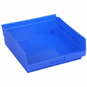 GRAINGER 30170BLUEBLANK Shelf Bin, 11 5/8 Inch Length, 11 1/8 Inch x 4 Inch Size, Blue, Nestable, Label Holders | CQ4MKK 48WH02