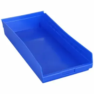 GRAINGER 30174BLUEBLANK Shelf Bin, 23 5/8 Inch Length, 11 1/8 Inch x 4 Inch Size, Blue, Nestable, Label Holders | CQ4MLX 48WH07