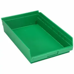 GRAINGER 30178GREENBLANK Shelf Bin, 17 7/8 Inch Length, 11 1/8 Inch x 4 Inch Size, Green, Nestable, Label Holders | CQ4MLH 48WH13