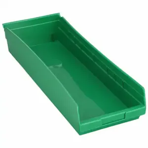 GRAINGER 30184GREENBLANK Shelf Bin, 23 5/8 Inch Length, 8 3/8 Inch x 4 Inch Size, Green, Nestable, Label Holders | CQ4MML 48WH18