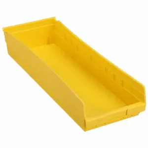 GRAINGER 30184YELLOBLANK Shelf Bin, 23 5/8 Inch Length, 8 3/8 Inch x 4 Inch Size, Yellow, Nestable, Label Holders | CQ4MMN 48WH21