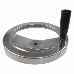 GRAINGER 30745P Hand Wheel, Unthreaded Hole, Revolving Handle, 5 Inch Outside Dia, Silver | CP9YJB 410M76