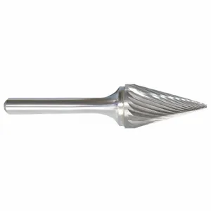 GRAINGER 310-001203 Cone Bur, Single Cut, 1/4 Inch Shank, 5/8 Inch Head, Lg Of Cut 1 Inch, Sm-6, Pointed End | CP8YAA 22XZ95