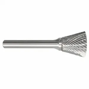 GRAINGER 310-002231 Inverted Cone Bur, Double Cut, 1/4 Inch Size Shank Dia, 3/8 Inch Size Head Dia, SN-2 | CQ2GHH 22YD12