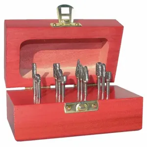 GRAINGER 310-110022 Carbide Bur Set, 1/4 Inch Shank Dia, Single Cut, 12 Pieces | CP8KLD 22XX69