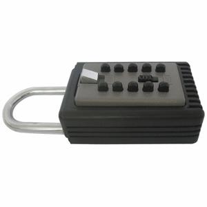 GRAINGER 31NG37 Lock Box, Padlock, Push Button, 3 Key Capacity, Zinc Alloy | CQ2JHK