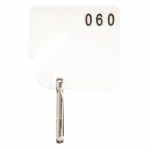 GRAINGER 33J876 Schlüsselanhänger, nummeriert von 31 bis 60, rechteckig, 1 5/8 Zoll Höhe, 1 1/2 Zoll Breite, Weiß | CQ4CKT