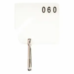 GRAINGER 33J876 Key Tag Numbered 31 to 60, Rectangle, 1 5/8 Inch Height, 1 1/2 Inch Width, White | CQ4CKT