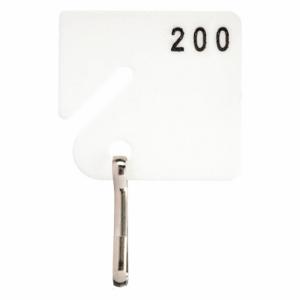GRAINGER 33J878 Key Tag Numbered 121 to 200, Rectangle, 1 5/8 Inch Height, 1 1/2 Inch Width, White | CQ4CKN