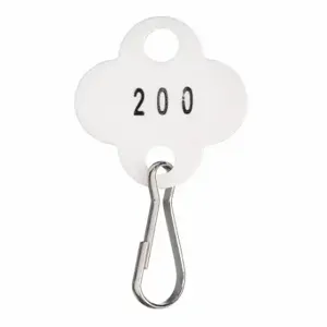 GRAINGER 33J880 Key Tag Numbered 101 to 200, Shamrock, 1 3/8 Inch Height, 1 1/8 Inch Width, White | CQ4CKK