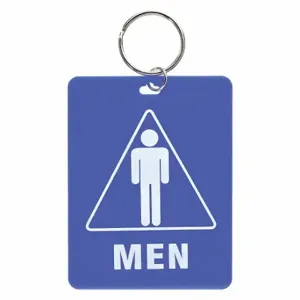 GRAINGER 33J894 Restroom Key Tag, Men, 4 1/2 Inch Height, 3 1/2 Inch Width, Blue | CQ4CKW