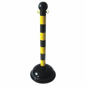 GRAINGER 33L680 Striped Barrier Post, 3 Inch Size Post Dia, 41 1/4 Inch Heightt, Black and Yellow | CQ3QTE