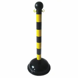 GRAINGER 33L680 Striped Barrier Post, 3 Inch Size Post Dia, 41 1/4 Inch Heightt, Black and Yellow | CQ3QTE