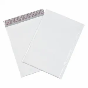 GRAINGER 36DZ20 Poly Mailers, 8 1/2 x 12 Inch Size, 8 7/8 x 10 3/4 Inch Size, #2, White, 100 PK | CP7ZFA