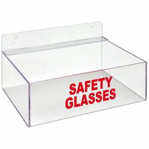 GRAINGER 3TCA7 Safety Glasses Holder, 3 1/4 Inch Height X 9 Inch Width X 6 3/4 Inch Depth, 8 Pairs, Clear | CP9CHK