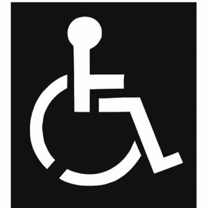 GRAINGER 3W635 Traffic Stencil, Handicap Symbol, 46 Inch Height, 51 Inch Width, 0.015 Inch ThickBlack | CP6RHJ