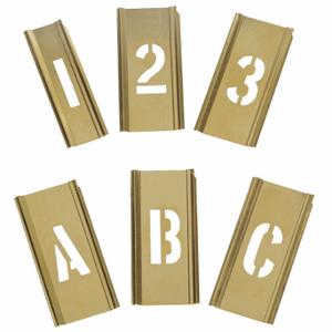 GRAINGER 3W647 Stencil, A To Z, 1 Inch Character Height, 1 Inch Character Width, Brass | CQ2HZE